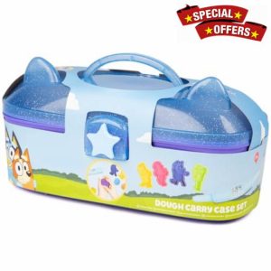 SelectTraders Dough Carry Case Set for Kids | Portable Play Dough Kit with 4 Dough Pots