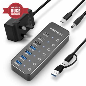 RSHTECH Powered USB Hub 3.1/3.2 Gen2