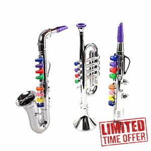 Joskeijky 3Pcs Saxophone Trumpet Children Toy for Toddlers Play