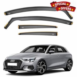 ISPEED Wind Deflectors for AUDI A3 MK4 2020-2025 5 Door Hatchback 4pc Set - Keep Your Car Ventilated In Rain - Reduce Wind Turbulence - Tinted In-Channel Type