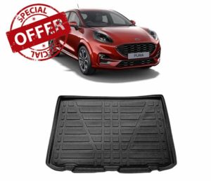 LAS Boot Liner for FORD PUMA 2020 Onwards Recyclable Plastic (TPE) Tailored Fit Car Floor Mat Protector Guard Tray Black Custom Fitted Dog Friendly Waterproof with Raised Edges