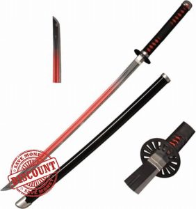 Cosplay Prop Replica Demon Slayer Tanjiro Kamado Wooden Blade Nichirin Sword Anime Special Variant 3 Bright Red Flame Blade Demon Art Nichiri