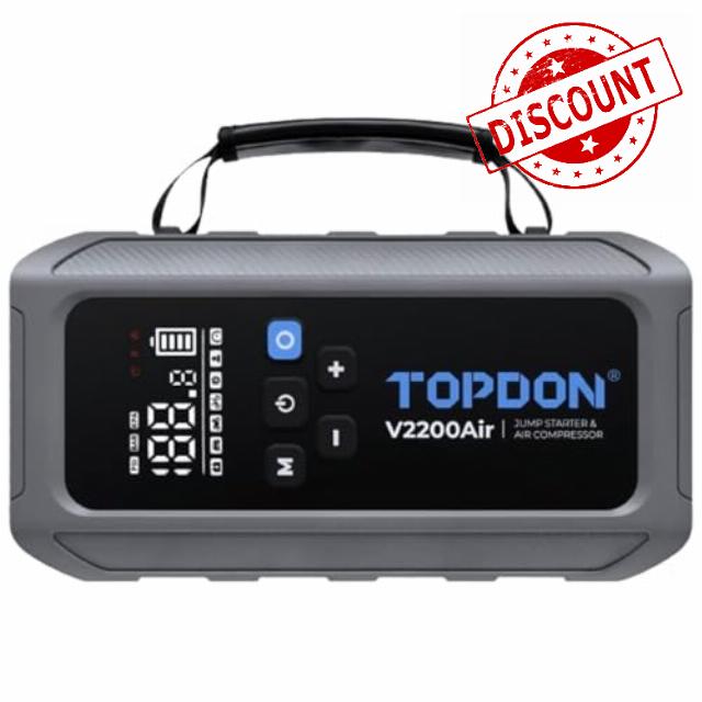 TOPDON V2200AIR 2 in 1 2200A Automotive Car Jump Starter & Air Compresso