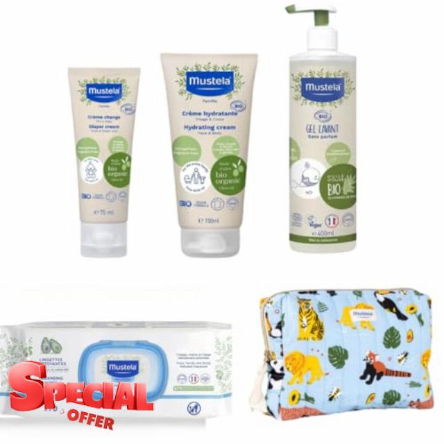 Mustela organic kit - 5 products - Mustela cleansing wipes