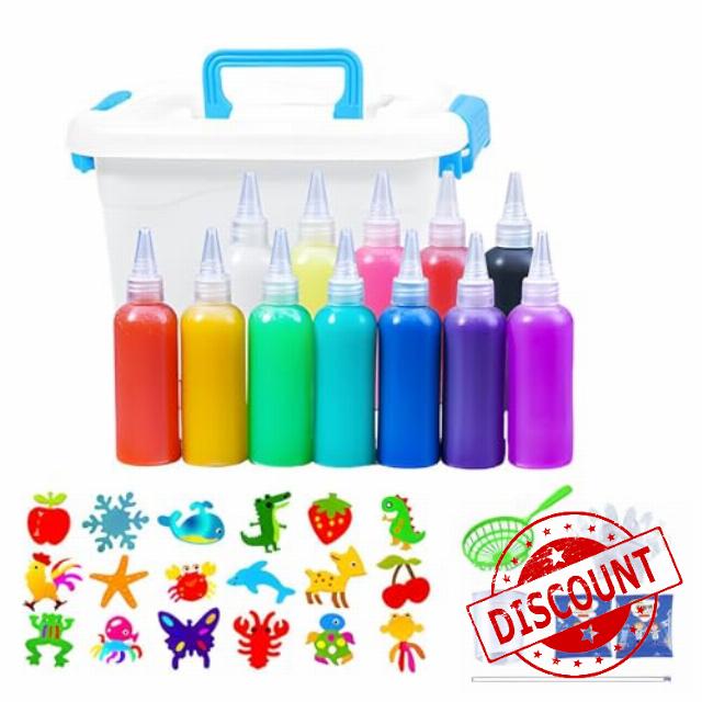 Magics Water Elfs Kit | 4/8/10 Molds Aqua Fairy Water Gel Kit | 3D DIYS Water Jelly Creative Set | 6/9/13 Bottles Magic Squishy Paint Kit | Educational Creative Marine Animal Aqua Gels Toy for Kids