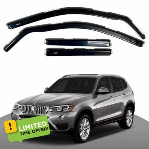 Haibak Wind Deflectors Set Compatible With BMW X3 MK2 F25 2011-2017 5 Doors SUV 4pcs Tinted in Channel Fitme