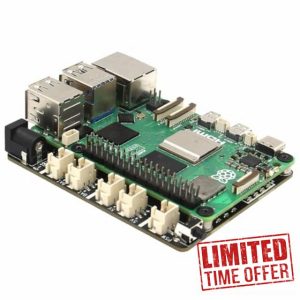 Geekworm X1203 5V UPS Shield for Raspberry Pi 5| Max 5.1V 5A Output | Wide 6-18V Input | Auto Power On | Safe Shutdown | Power Loss Detectio