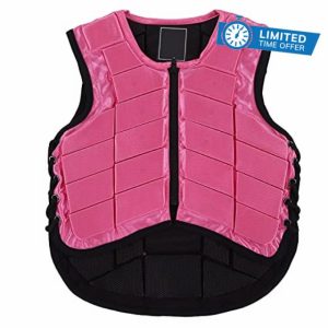 Kids Equestrian Vest Foam Padded Safety Horse Riding Protective Gear Body Protector Pink