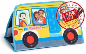 Ms. Rachel Official Tummy Time Activity Bus Folding Play Mat with Baby Mirror & Sensory Toys for Interactive Play Baby Learning Toys for Boys & Girls Ages 0-1+