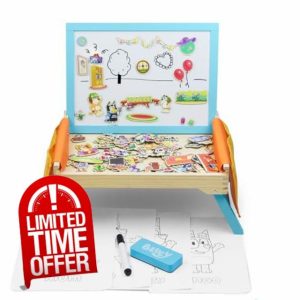 Kidoola Bluey 102D Creation Station - 2-in-1 Magnetic Whiteboard & Lap Tray for Kids 3+
