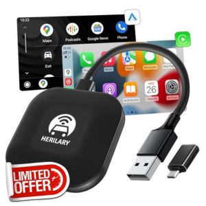 2-in-1 CarPlay Android Auto Wireless Adapter UK: CarPlay Wireless Adapter for Factory Wired CarPlay Android Auto Plug & Play