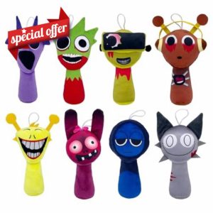 Sprunki Plush Toy - 7.87 Inch Sprunky Wenda And Gray Plushies