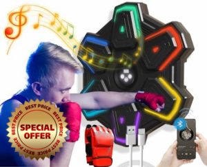 Music Boxing Machine with Gloves-Wall Mounted Smart Music Boxing Target with 9-Level Speed & Mode Adjustment