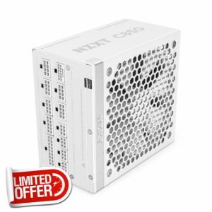 NZXT C850 Gold ATX 3.1 - Fully Modular Low-Noise PC Gaming Power Supply - 850 Watts - 80 PLUS Gold - 12V-2x6 Connector - Zero Fan Mode - 100% Japanese Capacitors - White