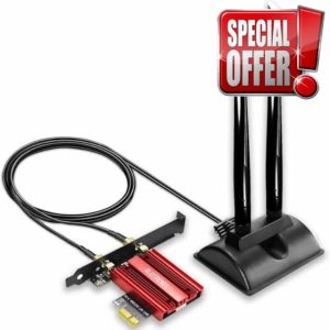 GLOTRENDS WiFi 6E Card with 2-Meter Extension Antenna for Desktop PC