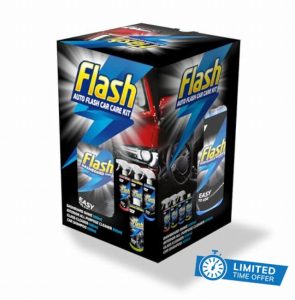 Flash Car Care Automotive Car Care Kit 4x500ml Powerful Exterior & Interior Cleaning Products Including Interior All Purpose Cleaner