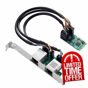 Huhudyy M.2 to Dual Port 2.5G Gigabit Network Card 2 RJ45 Ports 2500 Mbps 1000M B/M Key Slot