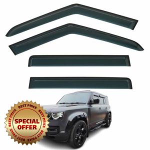 Set Of 4 STICK-ON Wind Deflectors Compatible with LAND ROVER DEFENDER L663 110 & 130 5-door SUV 2019 2020 2021 2022 2023 2024 2025 2026 Models.