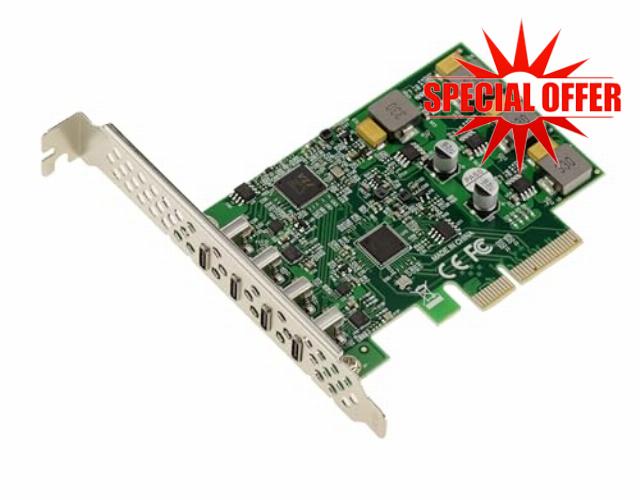 KALEA-INFORMATIQUE PCIe Controller Card 4 Ports USB 3.1 10G Type C Self-Powered High Power Chipset Via VL820 and ASM3142 USB 3.2 gen 2x1