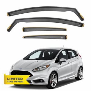 Ispeed Wind Deflectors For Ford Fiesta MK7 2008-2017 5 Door Hatchback 4pc Set - Keep Your Car Ventilated in Rain - Reduce Wind Turbulence - Tinted In-Channel type