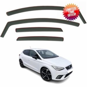 Set Of 4 Wind Deflectors Compatible with SEAT IBIZA 5-door HATCHBACK MK5 2018 2019 2020 2021 2022 2023 2024 Models.