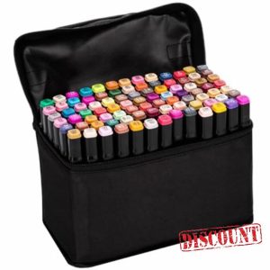 Kalastussaari 80Pcs Marker Set 80 Color Oil-based 1mm & 6mm Daul Tip Markers with Storage Bag for Kids & Adults Art Marker Set for Drawing