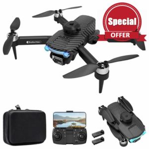 Dodoore XT204 Drone with Camera 8K Dual Brushless 6-Axis Gyro 2.4GHz 30mins Long Flight Optical Flow Positioning Gesture Photography Headless Mode 360° Obstacle Avoidance Foldable Black 2 Battery