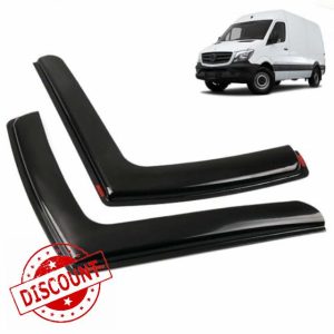ROBUST 2x Wind Rain Sun Guard Deflectors L Shape Left & Right Set for Mercedes-Benz Sprinter 2007-2018