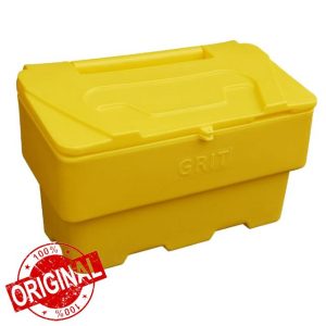 Lockable Yellow Grit Salt Bin - 190kg Capacity
