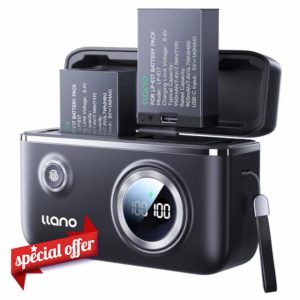 llano Dual Battery Charger + 2 LP-E17 Rechargeable Batteries with USB-C Input for Canon EOS R50 RP R10 R8
