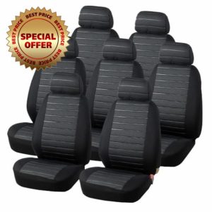 Aodelai Universal Car Seat Covers for 7 Seaters 7 Fabric Single Seat Covers for MPV Van Gray Airbag compatible Auto Seat Covers Sets