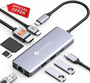 NOVOO R8C Pro 8-in-1 USB C Hub Multiport Adapter with 4K@60Hz HDMI