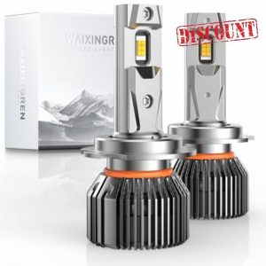WAIXINGREN H7 Headlight Bulb 120W 36000LM Super Bright 6500K White with Fan