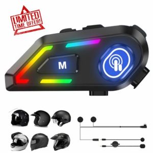 Motorcycle Helmet Bluetooth Headset with Mic IPX6 Waterproof Motorbike Headset Wireless ENC Noise Cancelling Helmet Headphones Bluetooth 5.3 TWS Wireless Motorcycle Earphones for Cycling Riding Skiing