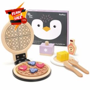 PairPear Wooden Waffle Maker Toy Food Playset