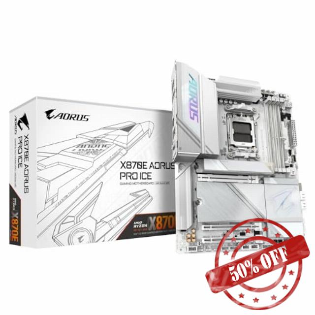 GIGABYTE X870E AORUS PRO ICE Motherboard - Supports AMD Ryzen 9000 CPUs