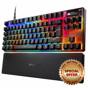 SteelSeries Apex Pro TKL Gen 3 (2025) - HyperMagnetic Gaming Keyboard - Adjustable Actuation - Rapid Trigger - Game-Ready Presets - Protection Mode - Rapid Tap/SOCD - English QWERTY Layout - TKL