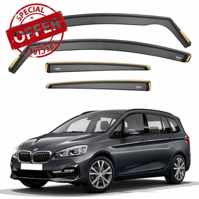 ISPEED Wind Deflectors for BMW 2 SERIES GRAN TOURER MK1 2014-2021 5 Door SUV 4pc Set - Keep Your Car Ventilated In Rain - Reduce Wind Turbulence - Tinted In-Channel Type