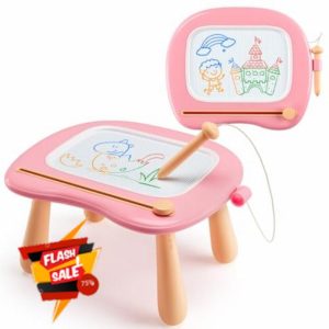 SYHLN Magnetic Drawing Board: Educational Toys for 1 2 Year Old Girls 1st Birthday Gifts Presents - Preschool Learning Pink Doodle Pad Travel Toys for Kids Baby Toddlers Age 1-3
