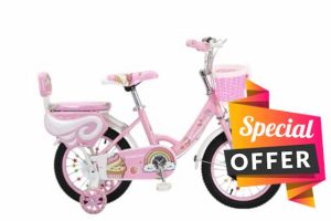 Touch of Venetian 12" 14" 16" Girls Children Bike Stabilisers Wheels Bell Kids Ages 2-9 Years Bicycle Bow Pink Purple Unicorn Rainbow Bow Princess
