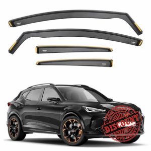 ISPEED Wind Deflectors for CUPRA FORMENTOR 2020-2025 5 Door SUV 4pc Set - Keep Your Car Ventilated In Rain - Reduce Wind Turbulence - Tinted In-Channel Type