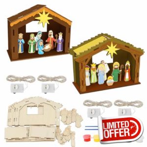 TGFIX Set of 4 Christmas House Construction Kit with LED Candles