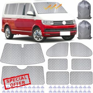Internal Thermal Blind Set - 8 Pcs compatible with VW LWB T5/T6 Van Standard Axis Model