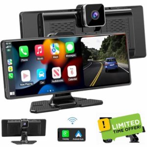 Wireless Car Stereo for Apple Carplay Android Auto with 4K Dash Cam Front
