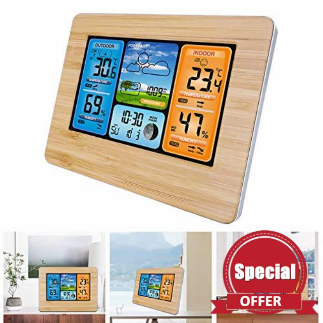 Weather Station - Thermometer Outdoor Weather Stations Wireless Indoor Outdoor Digital Thermometer Hygrometer with Sensor