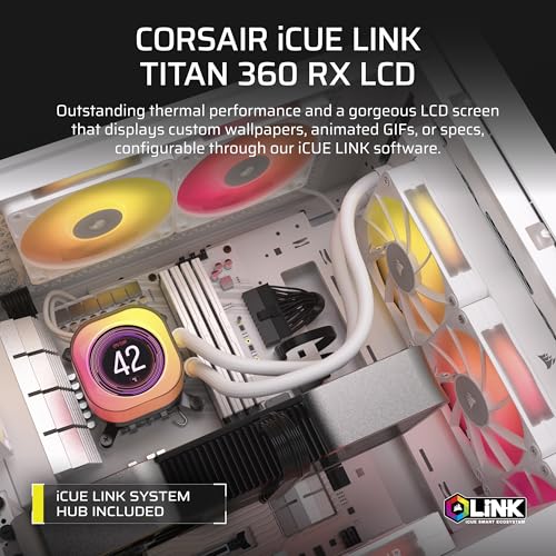 AMD AM5/AM4 – 3x RX120 RGB Fans – iCUE LINK System Hub Included – White