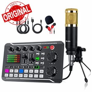 Wsidrnty Microphone Set Accessories Condenser Microphone Set Live Sound Card F998 BM800 Se