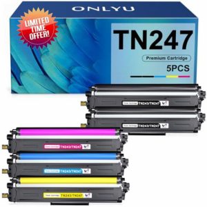 ONLYU TN247 Compatible for Brother TN-243CMYK 4 Colour Toner Cartridge Multipack Brother TN247 Toner Cartridges for Brother DCP-L3550CDW Toner HL-L3210CW HL-L3230CDW MFC-L3710CW MFC-L3770CDW (5 Pack)