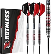 Ruthless Home Darts Centre | Complete Home Dart Board Centre Including Cabinet, Dartboard and 2 S...