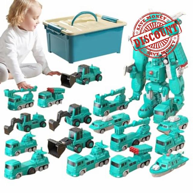 Umiocns Magnetic Transform Engineering Car Toy